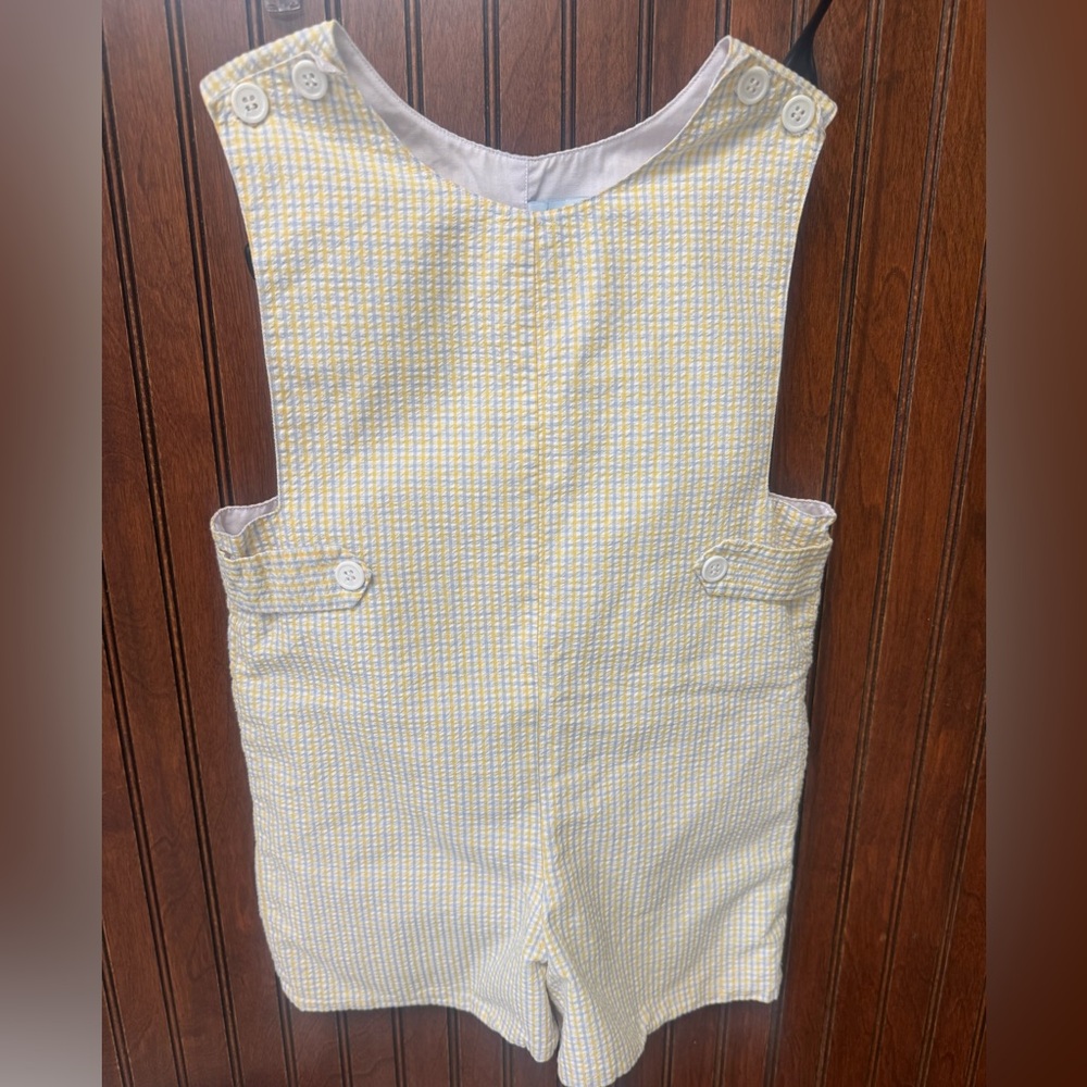 Yellow & blue gingham boys Jon Jon